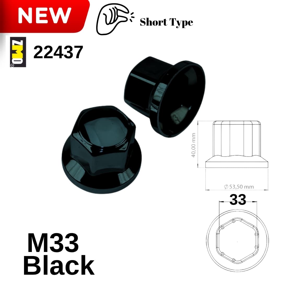 Bijon Kapağı M33 X 40 mm Siyah