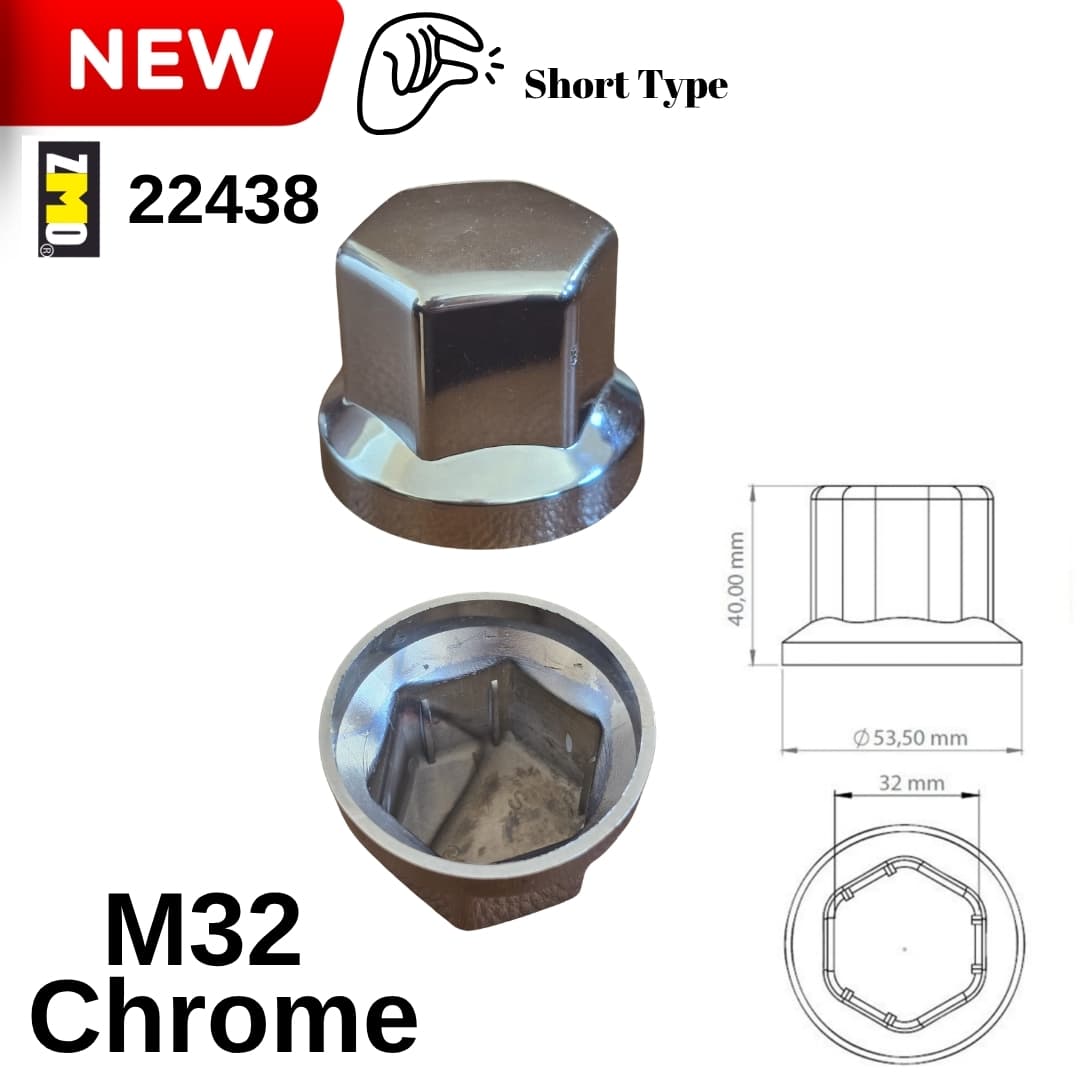 Bijon Kapağı M32 X 40 mm Krom