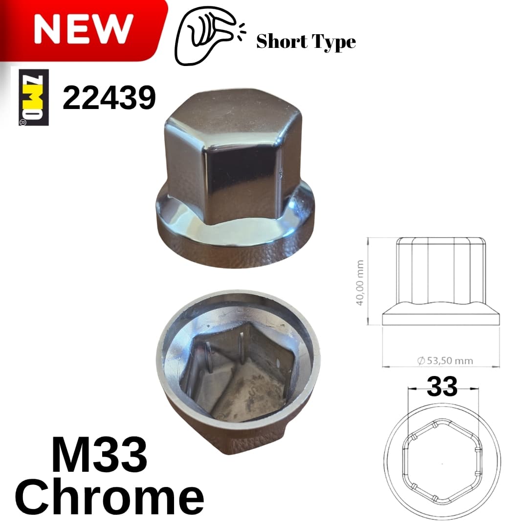 Bijon Kapağı M33 X 40 mm Krom