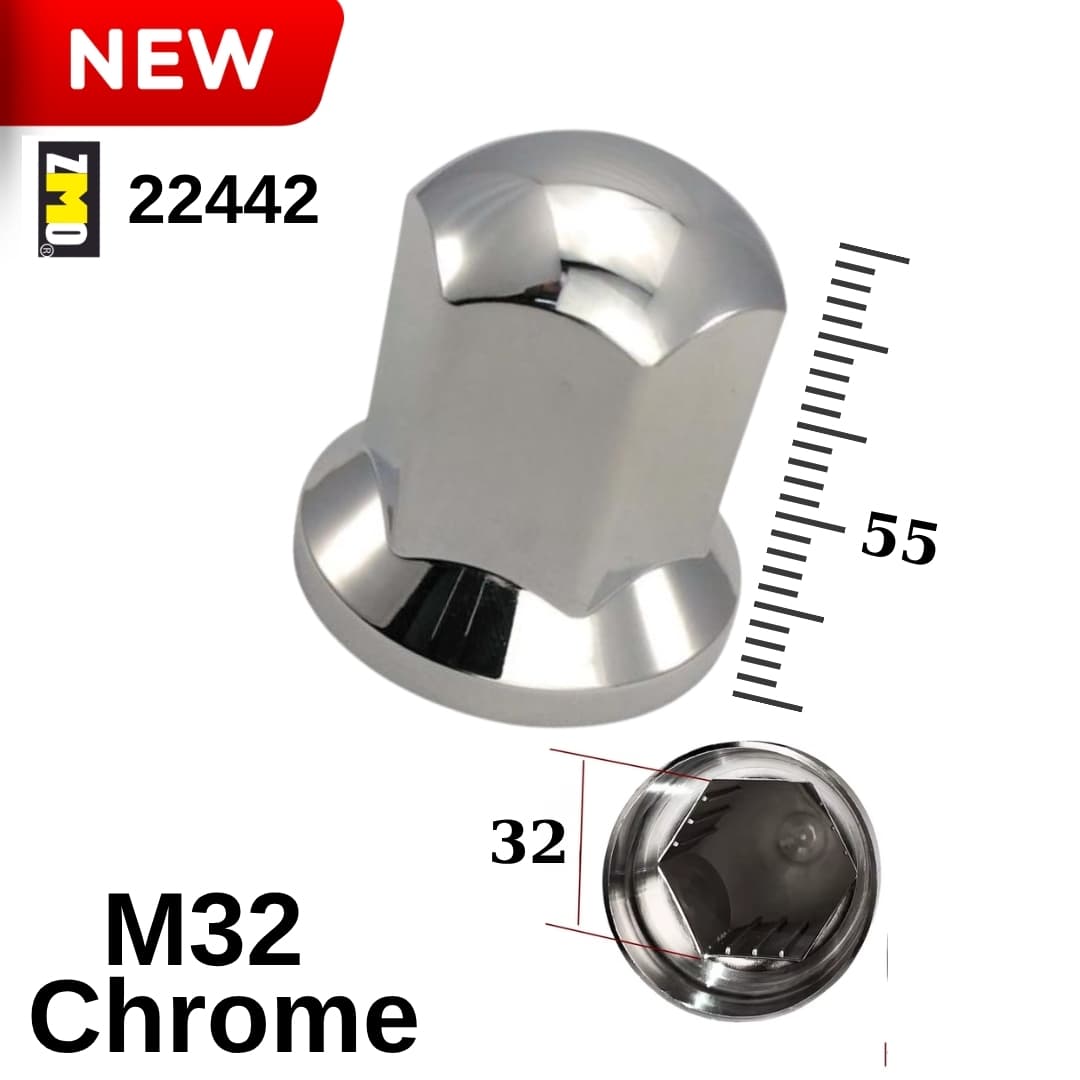 Bijon Kapağı M32 X 55 mm Krom