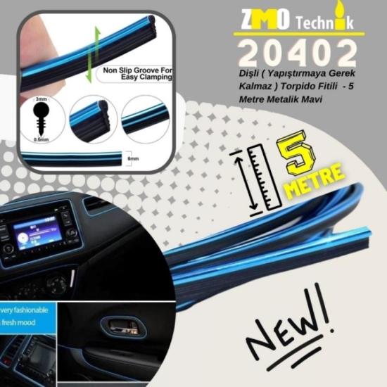 5M Car Interior Decoration Colorful Design Blue Strip Trim
