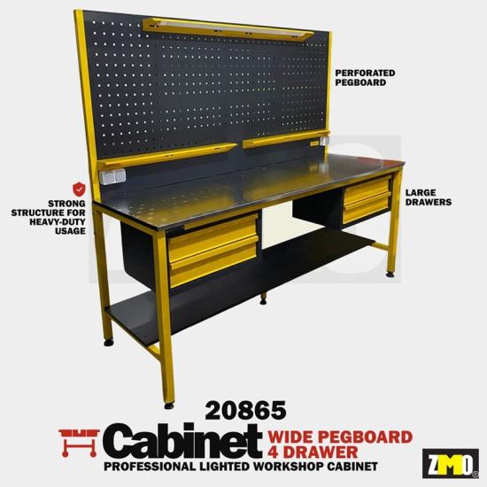 PDR Professional 4 Drawer Work Bench + Pegboard