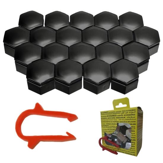 M19 Short Wheel Nut Caps 19x27mm Black Universal 13450276 1008036 20 Pcs + Removal Tool (Compatible with all SUVs)